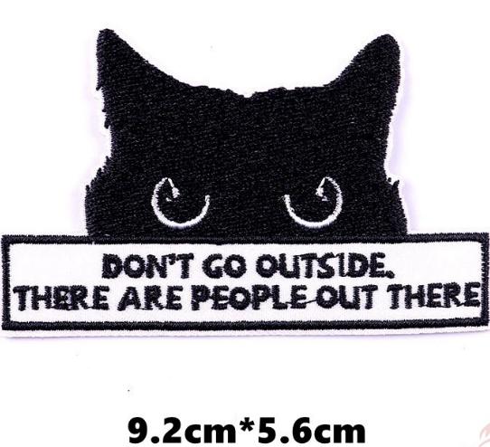 ♚ Sticker Ủi Thêu Hình Mèo Đen Vui Nhộn ♚ 1 Sticker Ủi Thêu Hình Huy Hiệu V3 Wattsnew