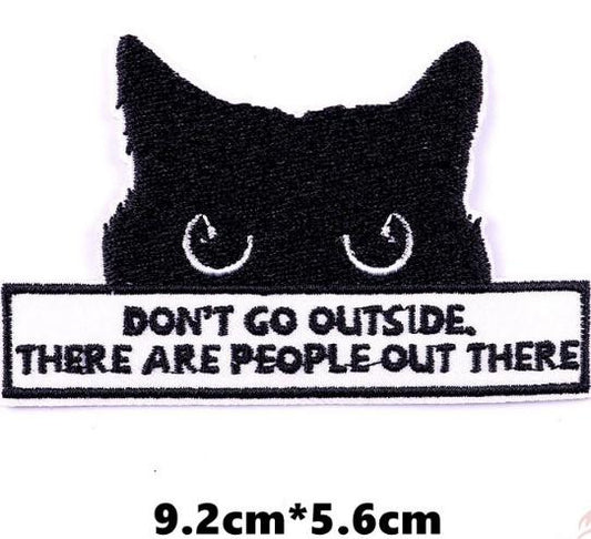 ♚ Sticker Ủi Thêu Hình Mèo Đen Vui Nhộn ♚ 1 Sticker Ủi Thêu Hình Huy Hiệu V3 Wattsnew