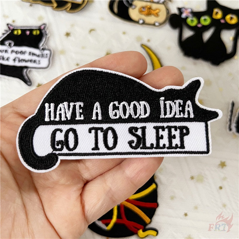 ♚ Sticker Ủi Thêu Hình Mèo Đen Vui Nhộn ♚ 1 Sticker Ủi Thêu Hình Huy Hiệu V4 Wattsnew