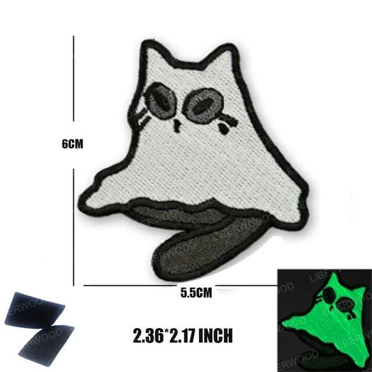 Meme Cat Glow In Dark Thêu velcro Patch Meowdy V5 Wattsnew