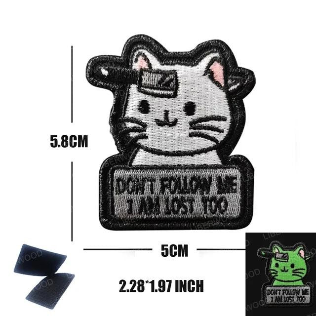 Meme Cat Glow In Dark Thêu velcro Patch Meowdy V1 Wattsnew